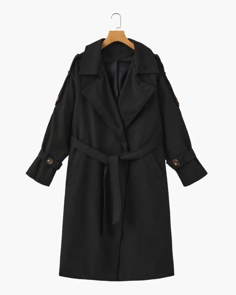 Manteau trench beige Heritage pour femmes Old Money Women, coupe classique et élégante, visible en détail sur l'image.