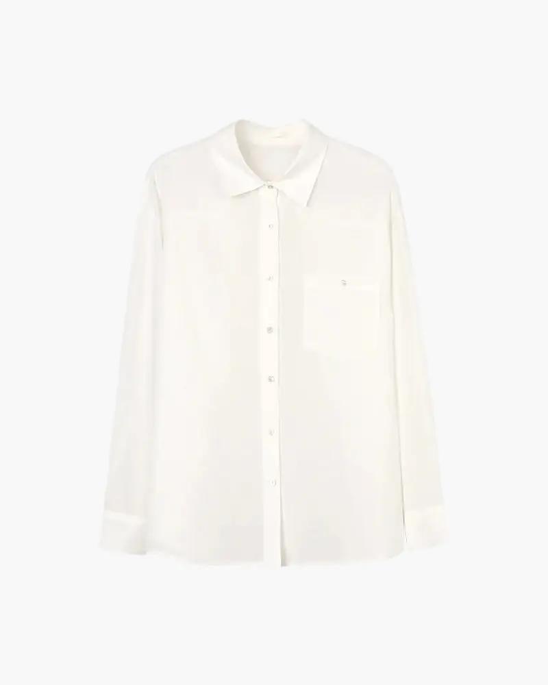 Chemise en lin pour femmes Estate Lady de Old Money Women, en tissu bleu léger, portée décontractée avec col et manches longues.
