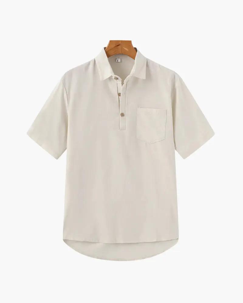 Polo en lin beige Casablanca de la marque Old Money WorldWide, avec col classique et look élégant.